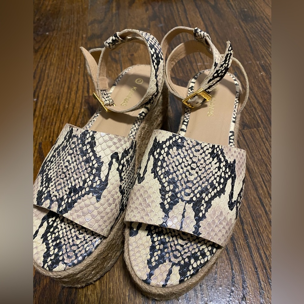 Kaanas snakeskin platform wedges
